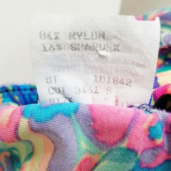 VINTAGE 80s Ocean Pacific Neon Tropical Swimsuit - Picture 11 of 11